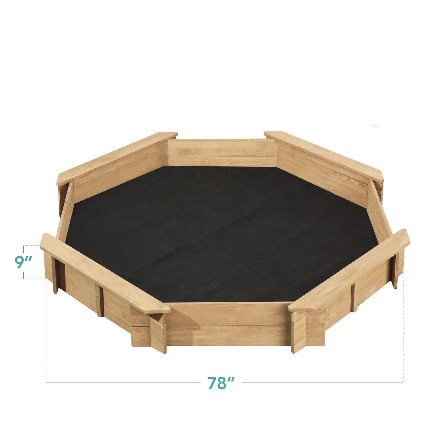 Outdoor Kid's Octagonal Sandbox in Natural Wood Finish - Tampa Home & Garden Store
