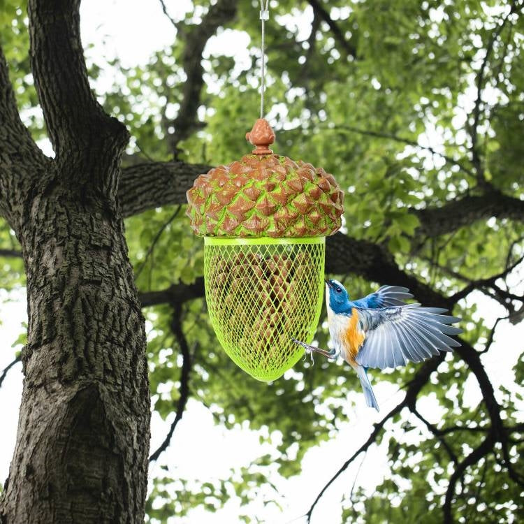 Outdoor Metal Mesh Bird Feeder with Metal Acorn Roof - Tampa Home & Garden Store