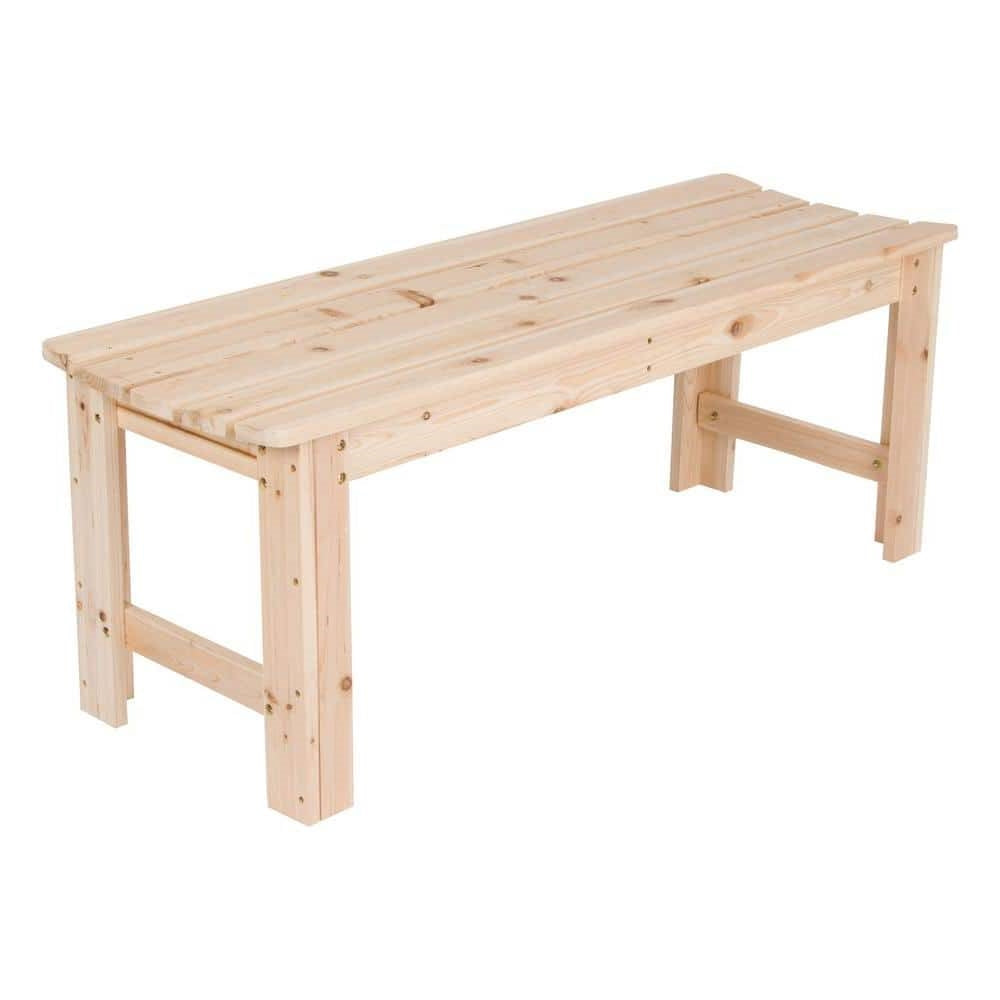 Outdoor Patio Backless Cedar Wood 4-ft. Garden Bench in Natural Finish - Tampa Home & Garden Store