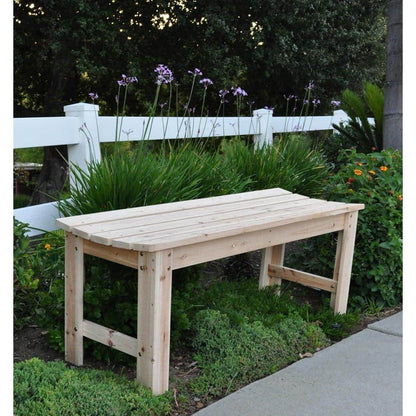 Outdoor Patio Backless Cedar Wood 4-ft. Garden Bench in Natural Finish - Tampa Home & Garden Store