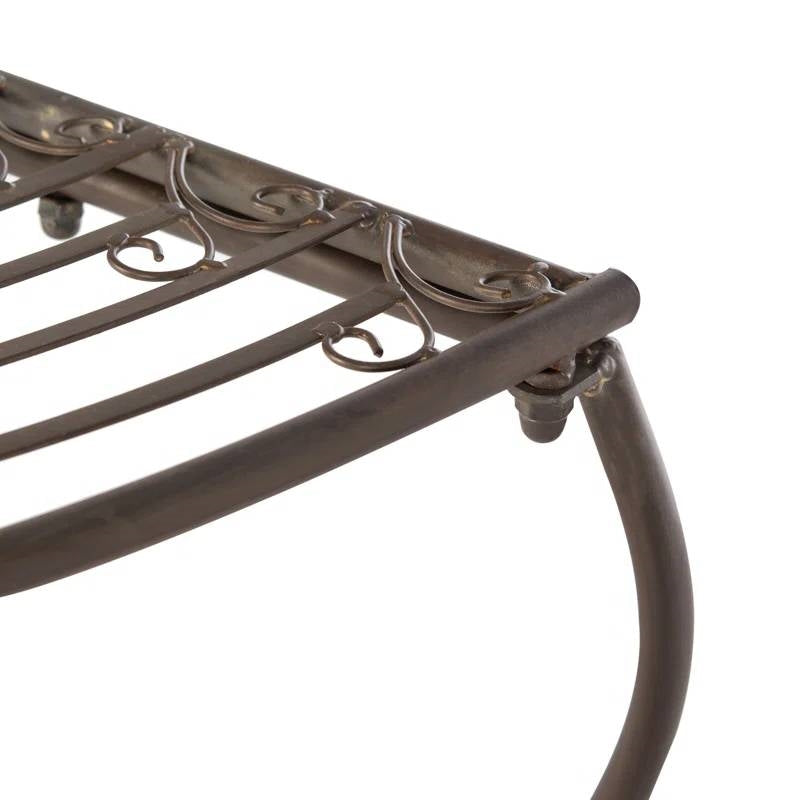 Outdoor Patio Garden Rustic Bronze Brown Wrought Iron Half-Circle Tree Bench - Tampa Home & Garden Store