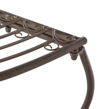 Outdoor Patio Garden Rustic Bronze Brown Wrought Iron Half-Circle Tree Bench - Tampa Home & Garden Store