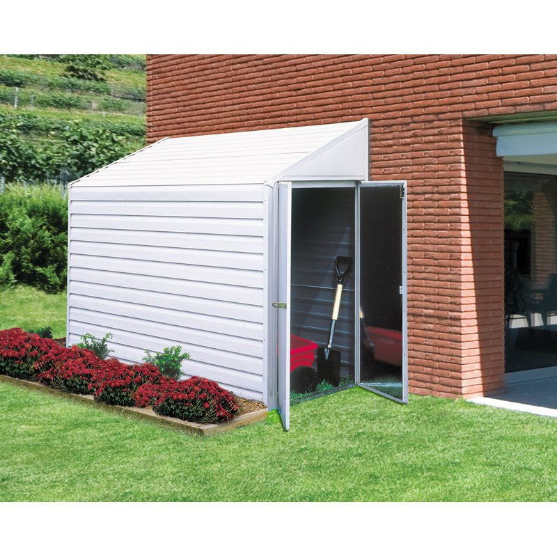 Outdoor Steel 7 x 4-ft Storage Shed with Sloped Roof - Tampa Home & Garden Store
