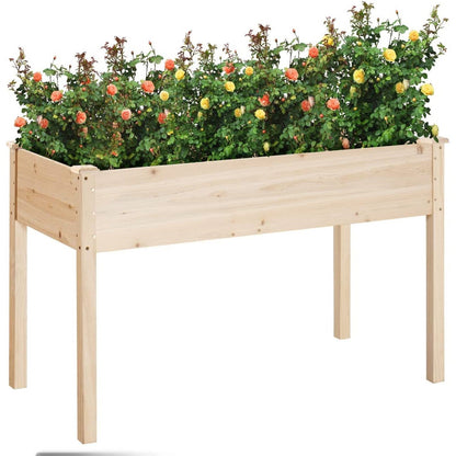 Outdoor Wood Raised Garden Bed Planter Box 46 x 22 x 30-inch High - Tampa Home & Garden Store
