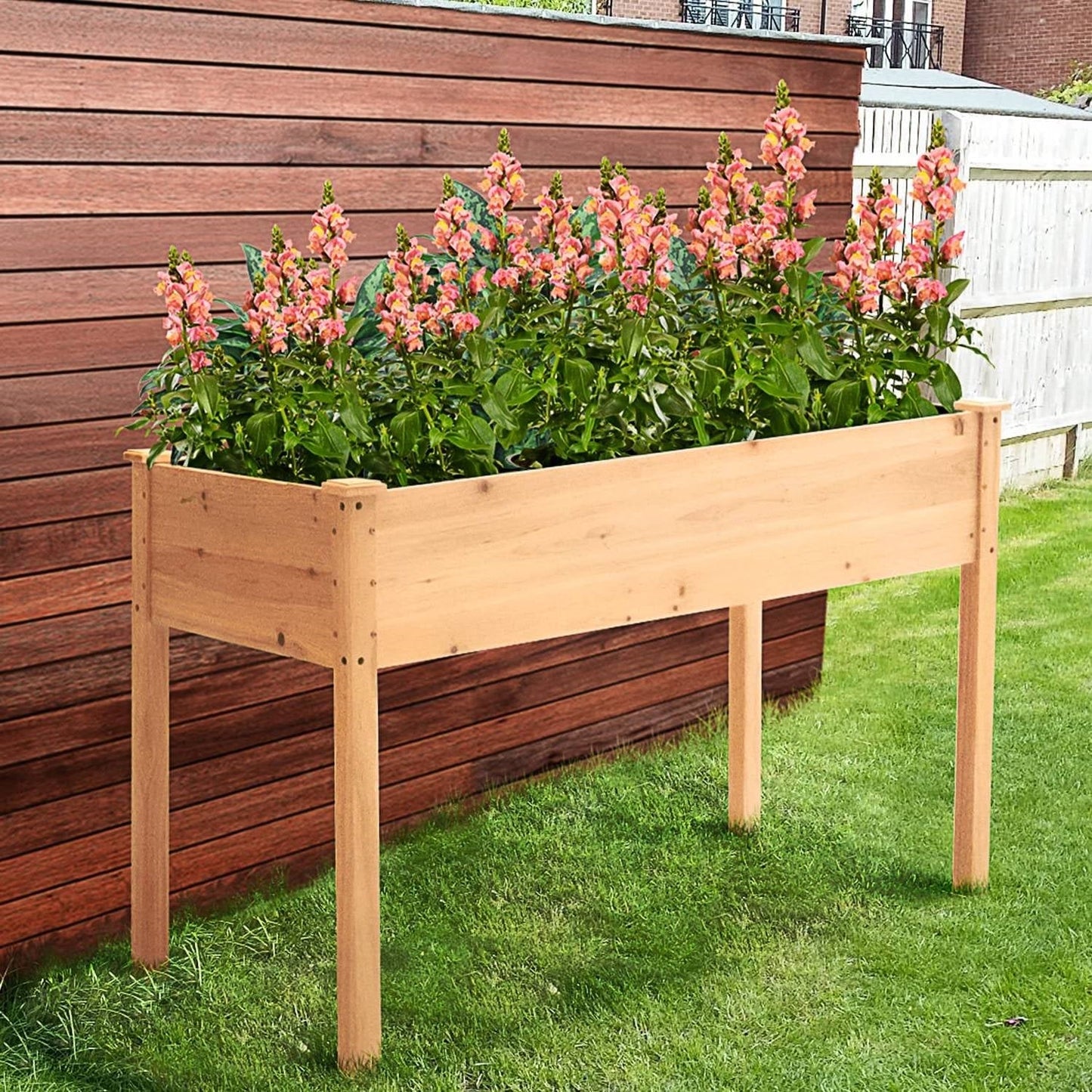 Outdoor Wood Raised Garden Bed Planter Box 46 x 22 x 30-inch High - Tampa Home & Garden Store