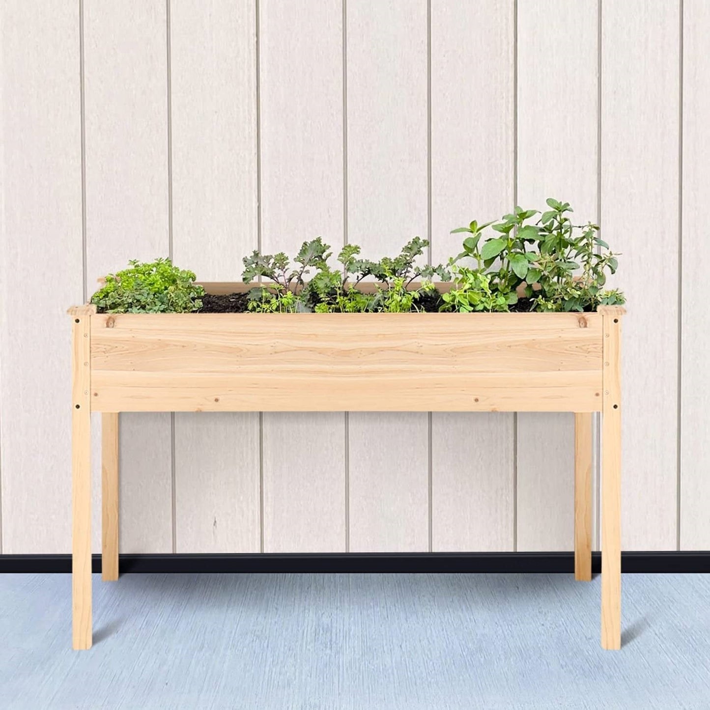 Outdoor Wood Raised Garden Bed Planter Box 46 x 22 x 30-inch High - Tampa Home & Garden Store