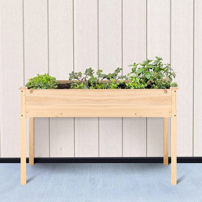 Outdoor Wood Raised Garden Bed Planter Box 46 x 22 x 30-inch High - Tampa Home & Garden Store