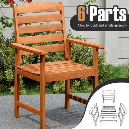 Outdoor Wooden Dining Chairs with Inclined Backrests and Slatted Seats - Tampa Home & Garden Store