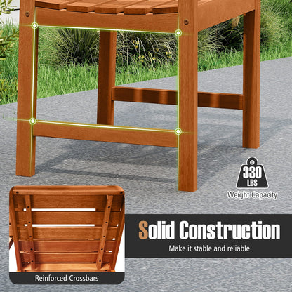 Outdoor Wooden Dining Chairs with Inclined Backrests and Slatted Seats - Tampa Home & Garden Store