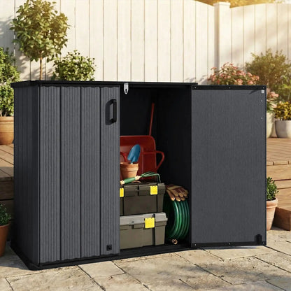 Outdoor Storage Box 23.5 Cu Ft Lockable Floor