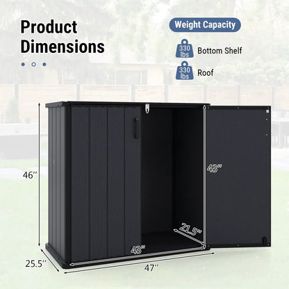 Outdoor Storage Box 23.5 Cu Ft Lockable Floor