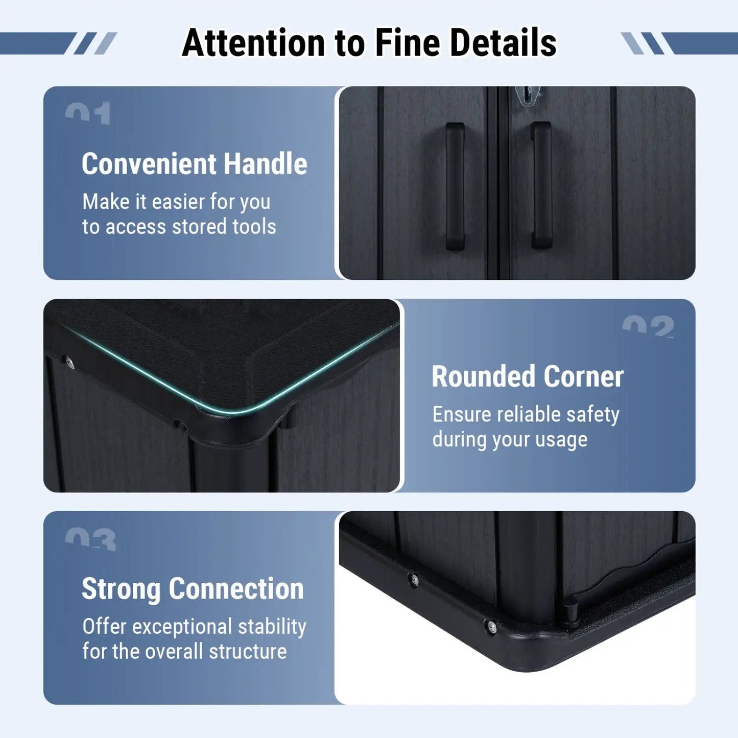 Outdoor Storage Box 23.5 Cu Ft Lockable Floor