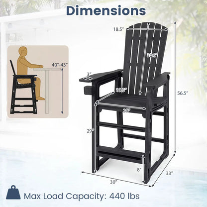 Outdoor Bar Stool 29 Inch Height With Backrest