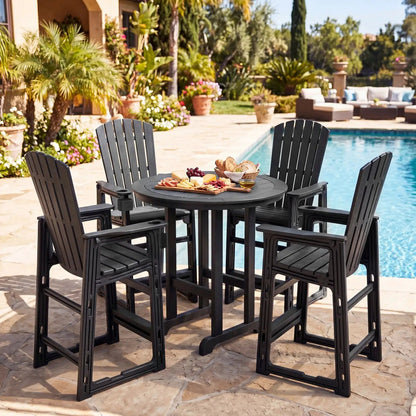 Outdoor Bar Stool 29 Inch Height With Backrest