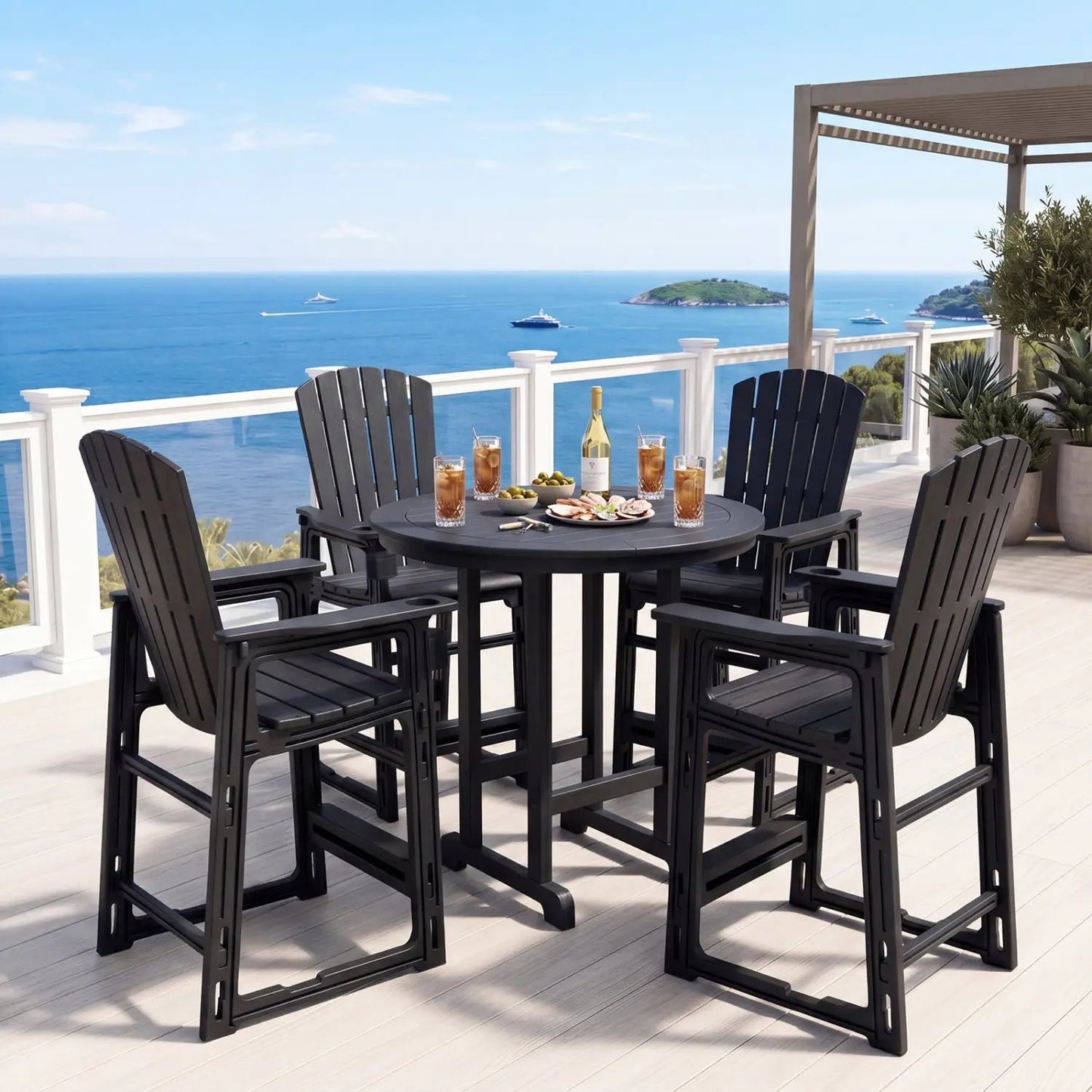 Outdoor Bar Stool 29 Inch Height With Backrest