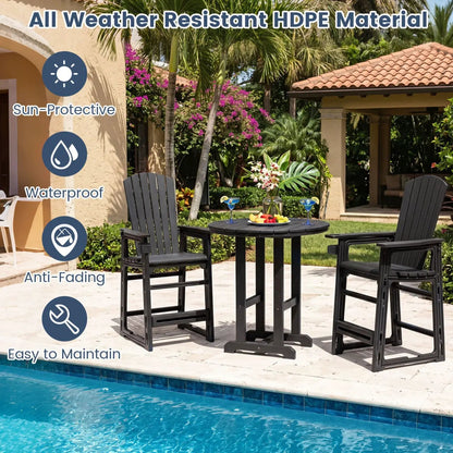 Outdoor Bar Stool 29 Inch Height With Backrest
