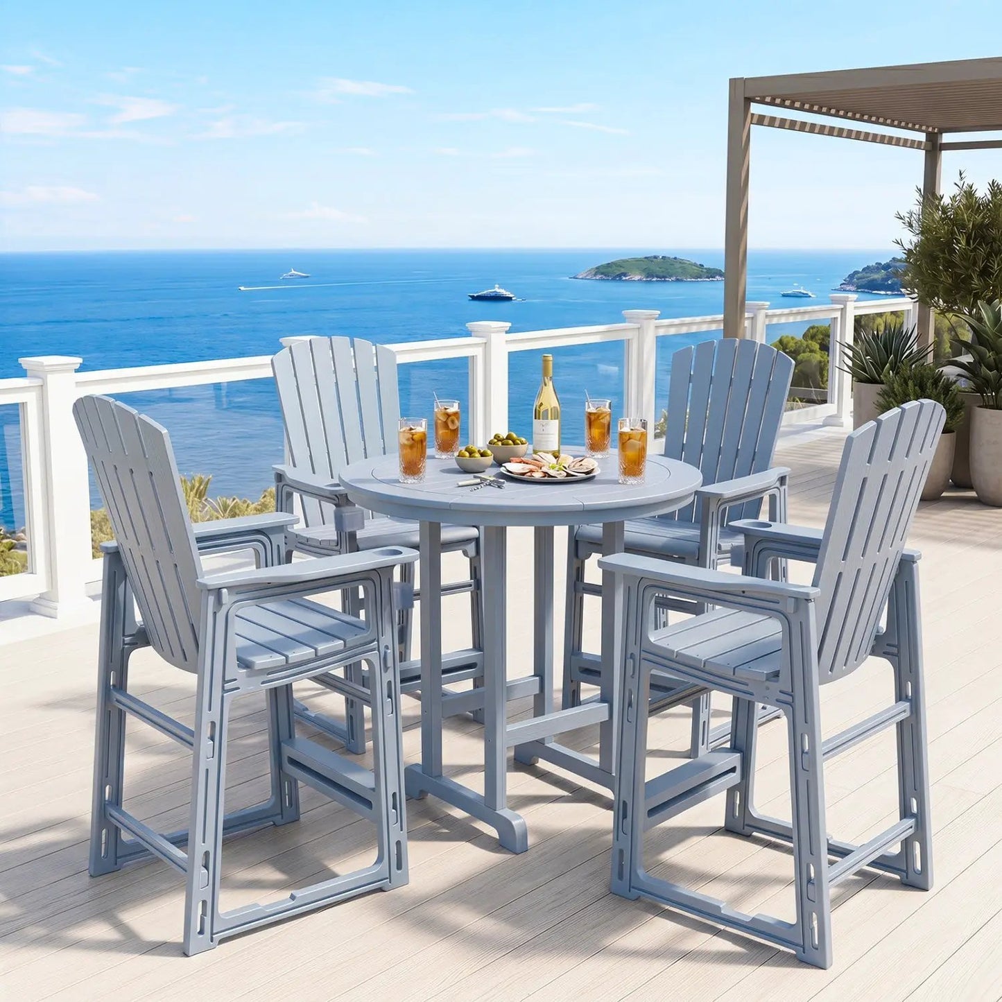 Outdoor Bar Stool 29 Inch Height With Backrest