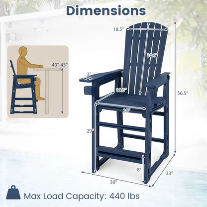 Outdoor Bar Stool 29 Inch Height With Backrest