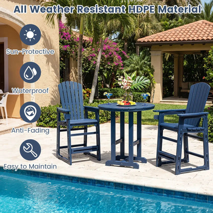 Outdoor Bar Stool 29 Inch Height With Backrest