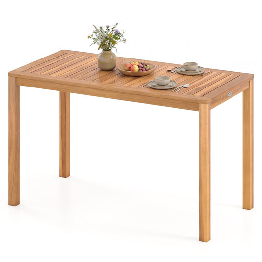 Outdoor Acacia Wood Dining Table with Slatted Tabletop for 4-6 - Tampa Home & Garden Store