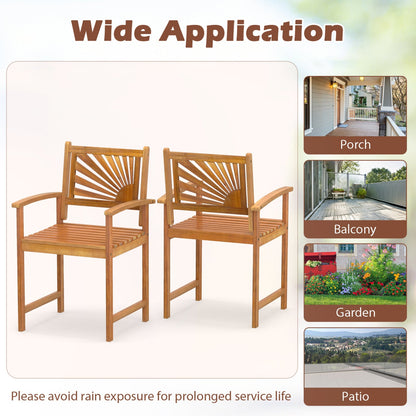Acacia wood patio dining chairs set of 2 DirectDeals on Tampa Home & Garden Store