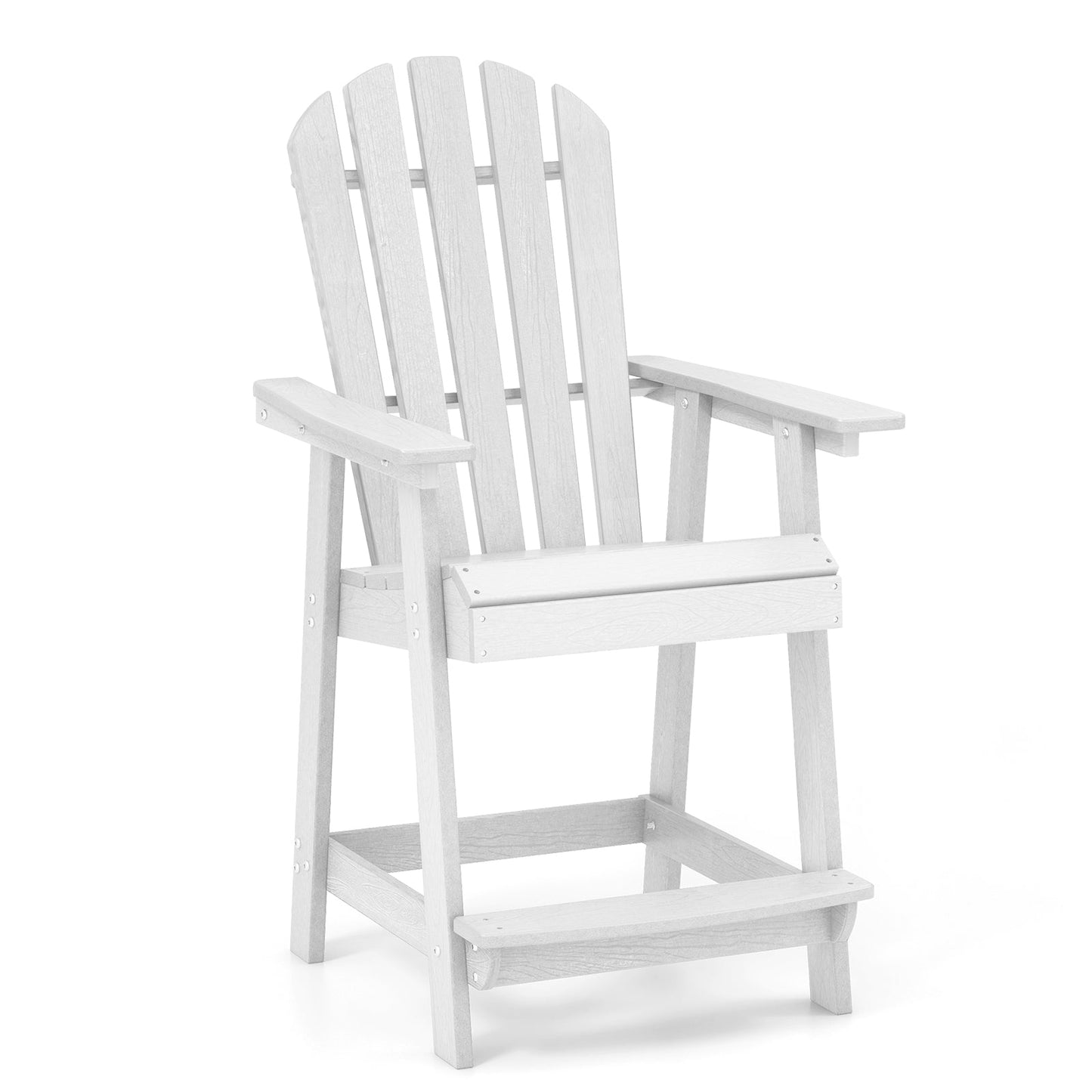HDPE Patio Chair with Armrest and Footrest for Indoor Outdoor-Brown