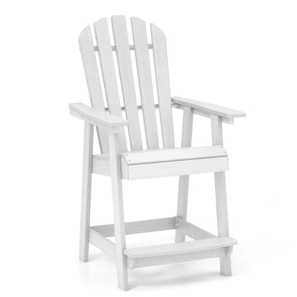HDPE Patio Chair with Armrest and Footrest for Indoor Outdoor-Brown