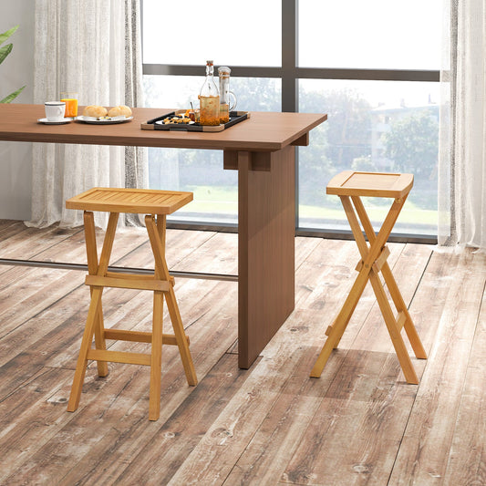 Set of 2 No Assembly Outdoor Bar Stools with Countered Seat - Tampa Home & Garden Store