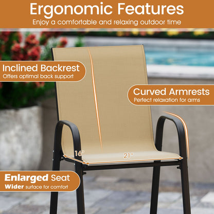 Outdoor Bar Stools Set of 2 29 Inch Fabric Bar Height Stools with Armrests