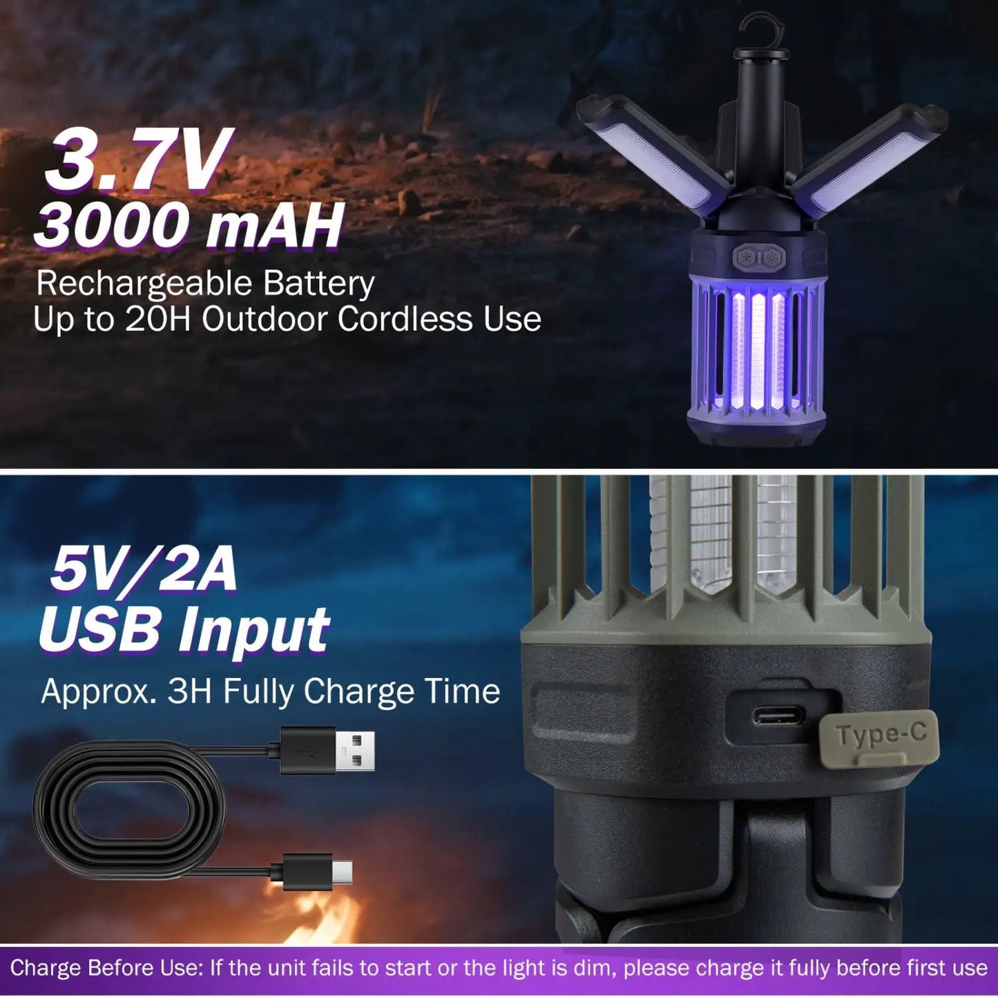 Outdoor Bug Zapper and Foldable Camping Lantern