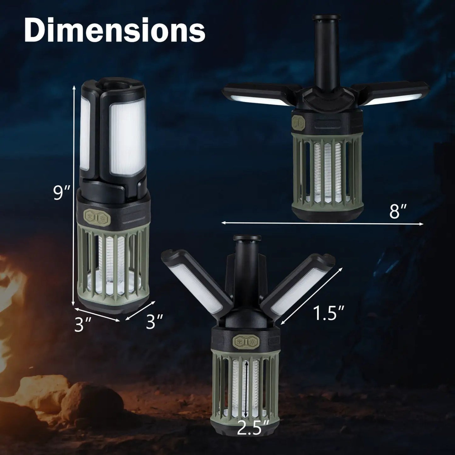 Outdoor Bug Zapper and Foldable Camping Lantern