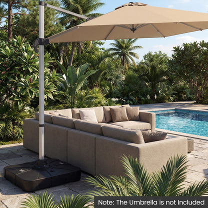 Outdoor Cantilever Umbrella Base Square Water and Sand Fillable Base