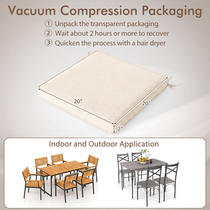 Outdoor chair cushions set of 4, waterproof olefin 20x20 inches beige color by DirectDeals on Tampa Home & Garden Store