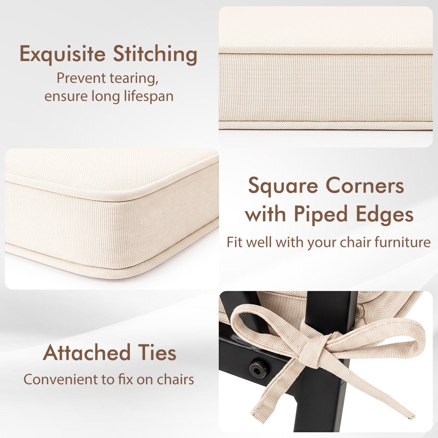 Outdoor chair cushions set of 4, beige waterproof olefin 20x20 DirectDeals on Tampa Home & Garden Store