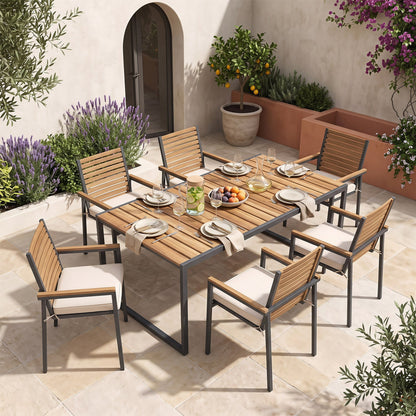 Outdoor chair cushions set of 6 in beige Olefin, waterproof 20x20 DirectDeals on Tampa Home & Garden Store