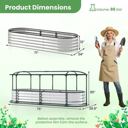 Outdoor Color Steel Raised Garden Bed With Cover