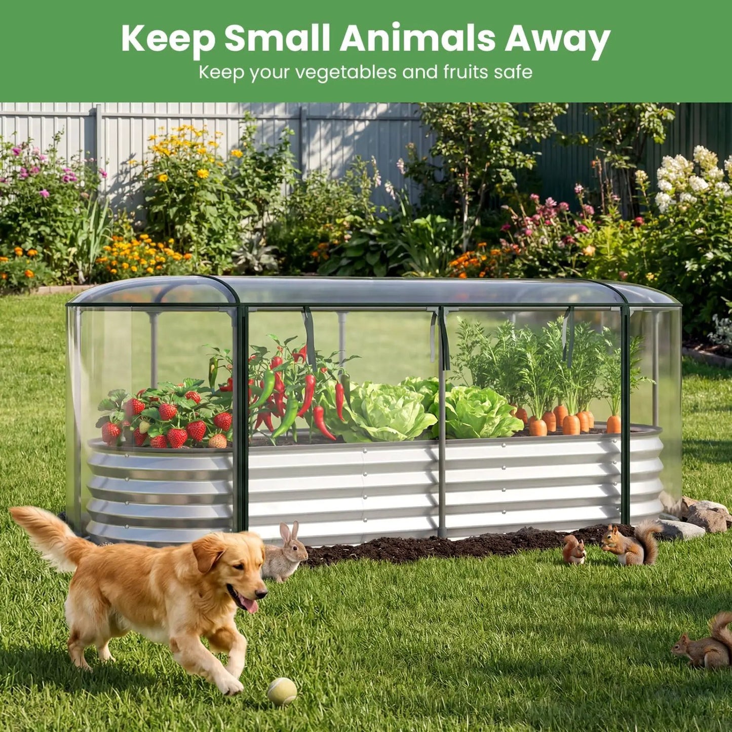 Outdoor Color Steel Raised Garden Bed With Cover
