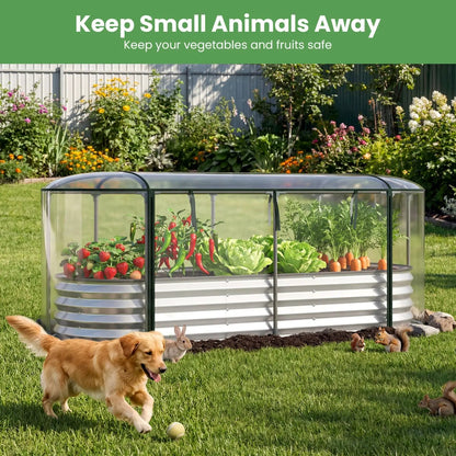 Outdoor Color Steel Raised Garden Bed With Cover