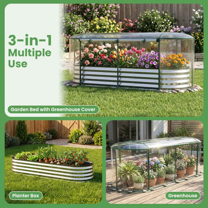 Outdoor Color Steel Raised Garden Bed With Cover