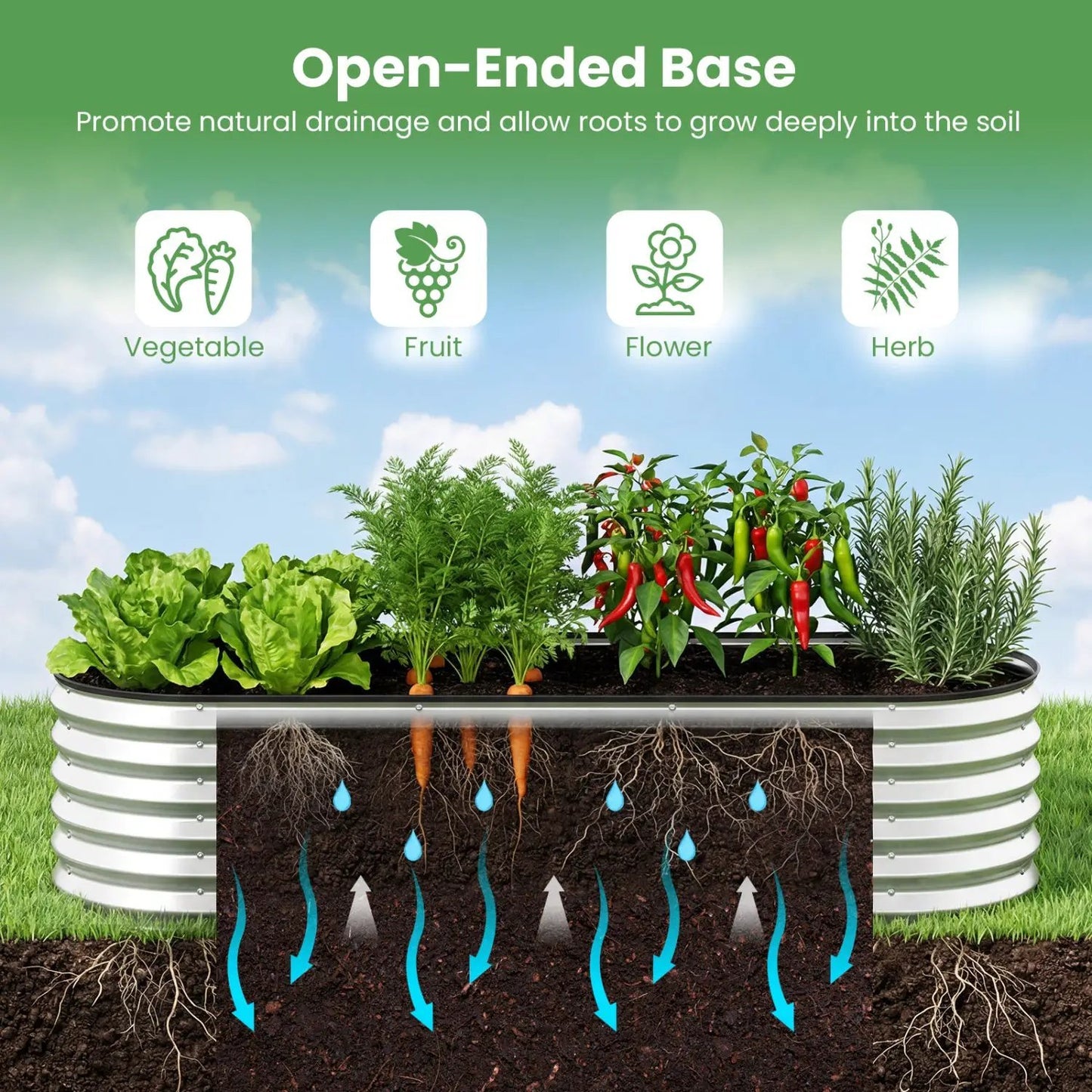 Outdoor Color Steel Raised Garden Bed With Cover