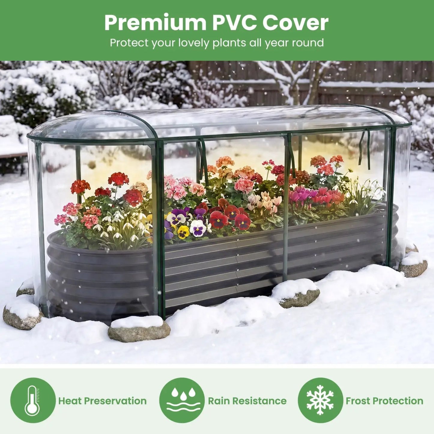 Outdoor Color Steel Raised Garden Bed With Cover