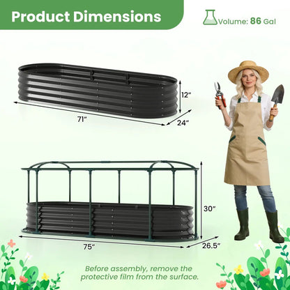 Outdoor Color Steel Raised Garden Bed With Cover