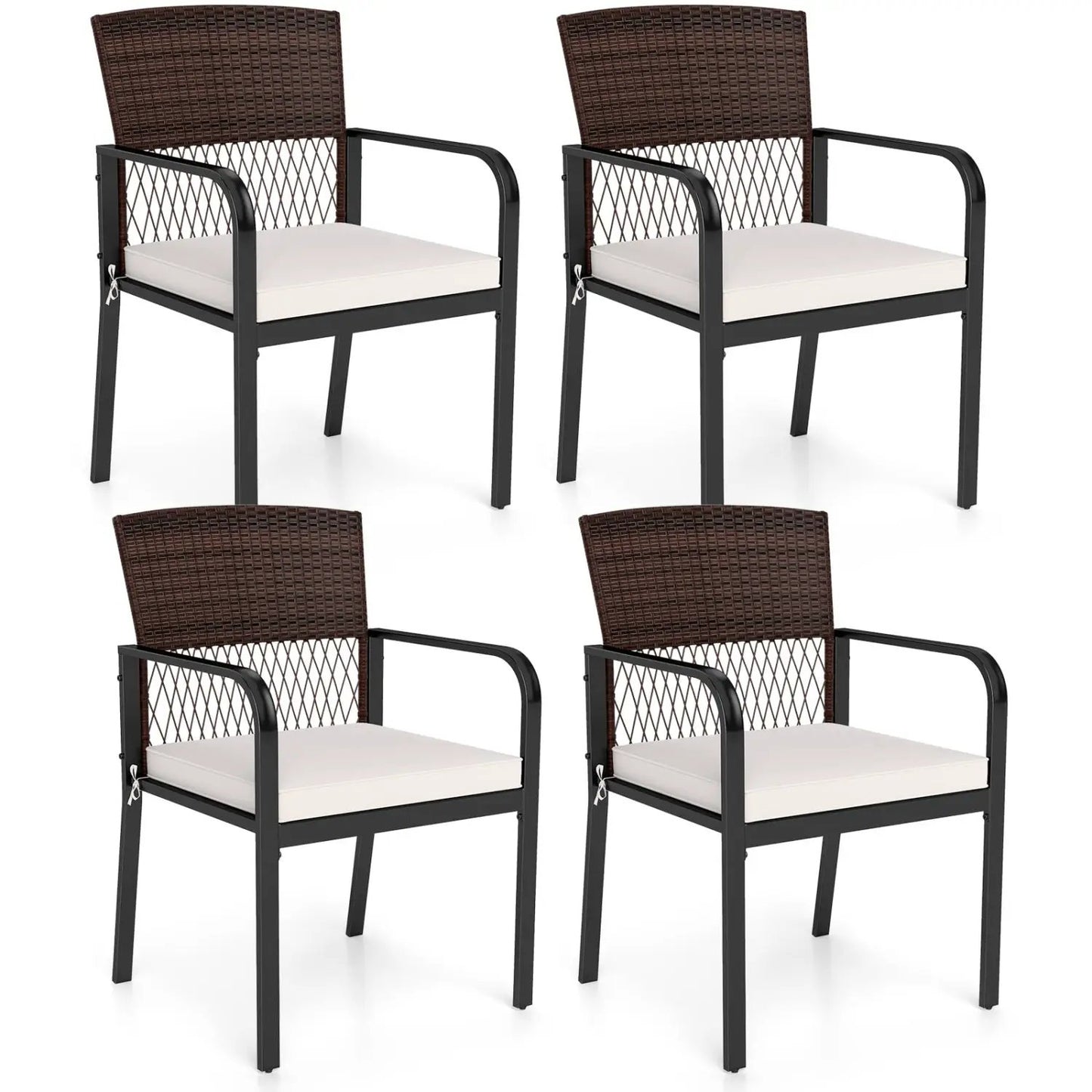 Patio Dining Chairs Set of 4 With Cushions