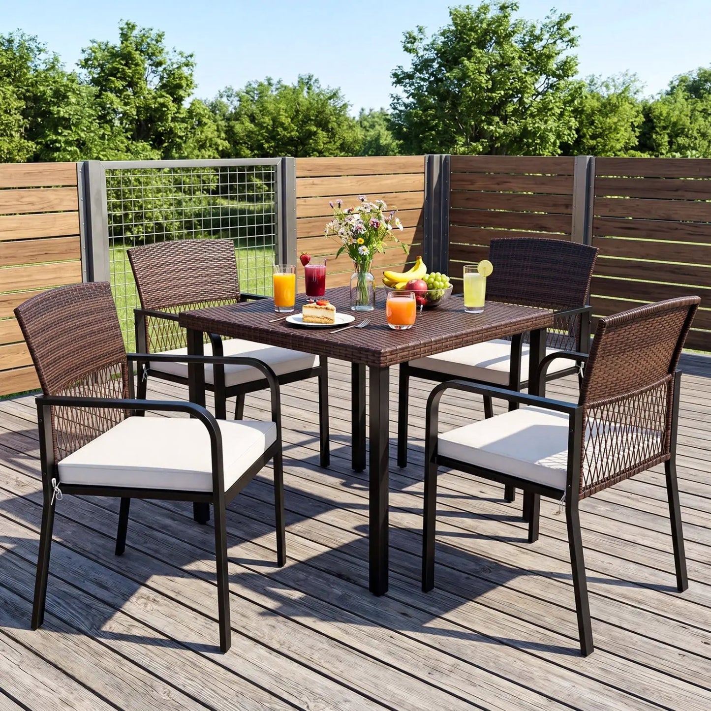 Patio Dining Chairs Set of 4 With Cushions