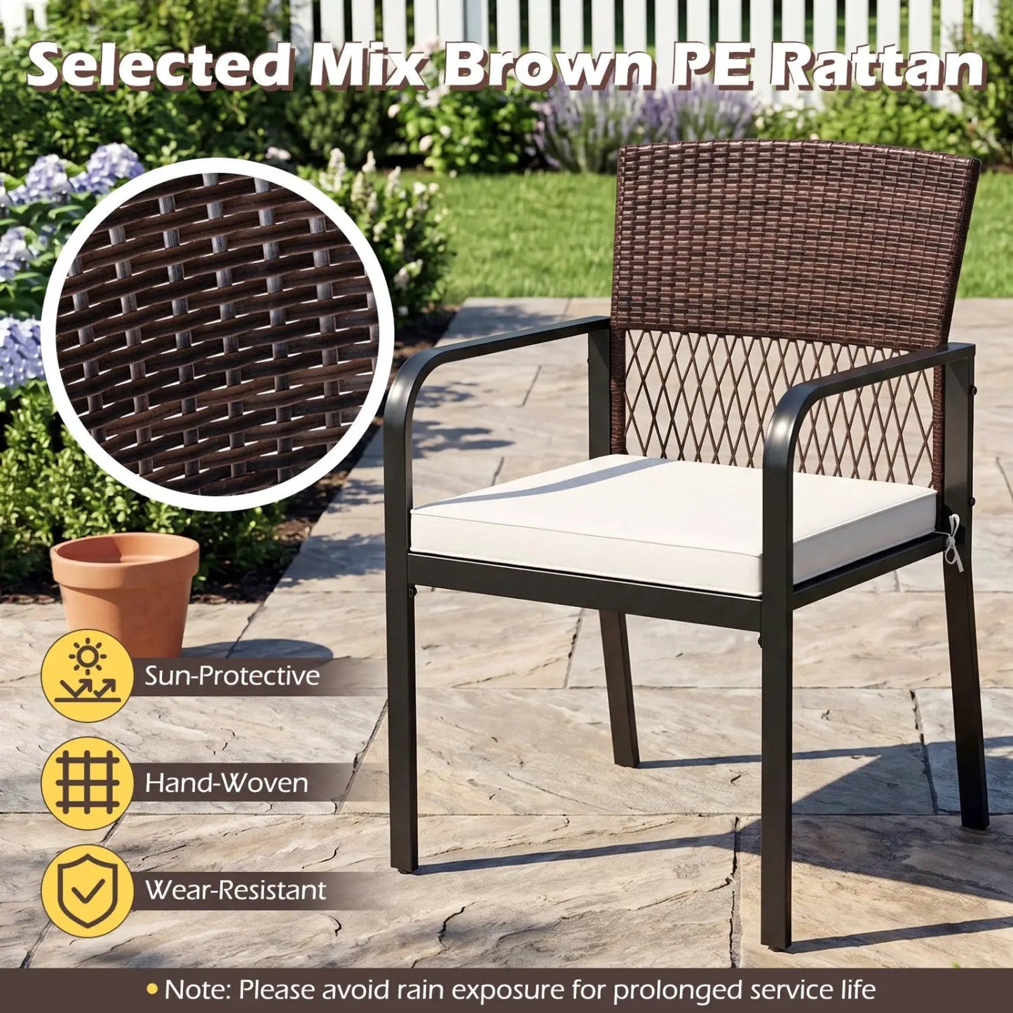 Patio Dining Chairs Set of 4 With Cushions