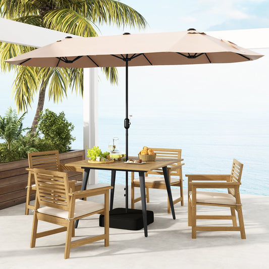 4-Person Acacia Wood Outdoor Dining Table for Garden Poolside and Backyard - Tampa Home & Garden Store