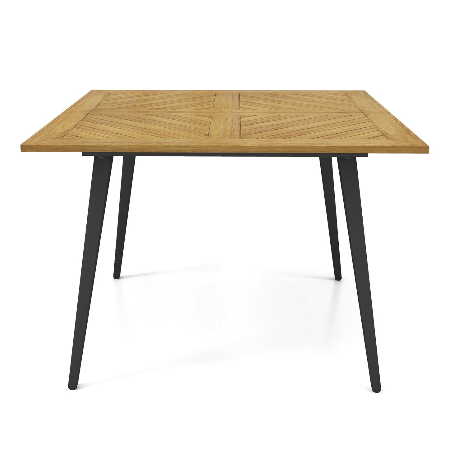 4-Person Acacia Wood Outdoor Dining Table for Garden Poolside and Backyard