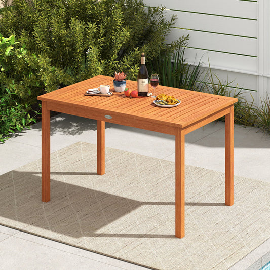 Outdoor Dining Table for 4-6 People 48 Inches Wood Rectangular Patio Table - Tampa Home & Garden Store