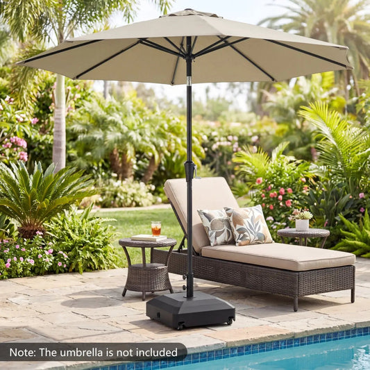 Fillable umbrella base with wheels by DirectDeals, water/sand weighted, black on Tampa Home & Garden Store