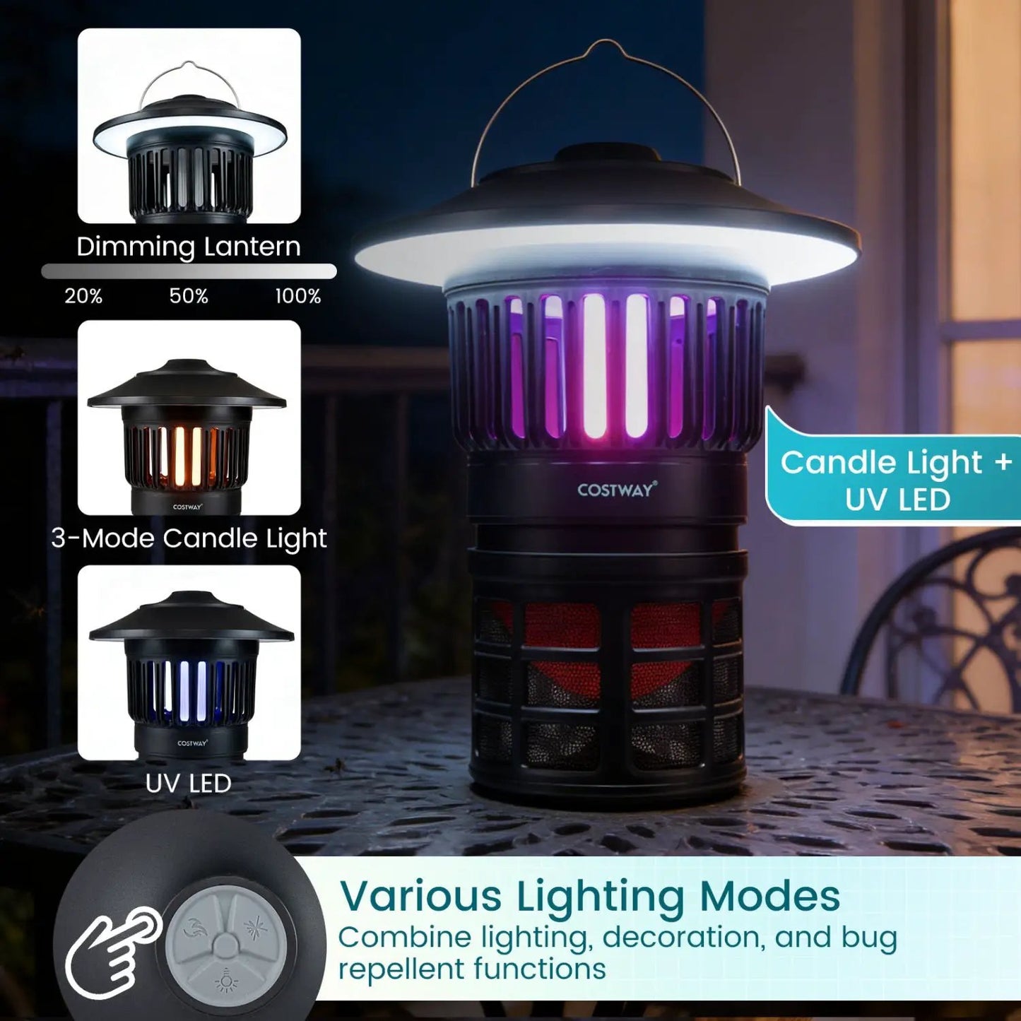 Outdoor Fly Trap With Light Rechargeable Catcher